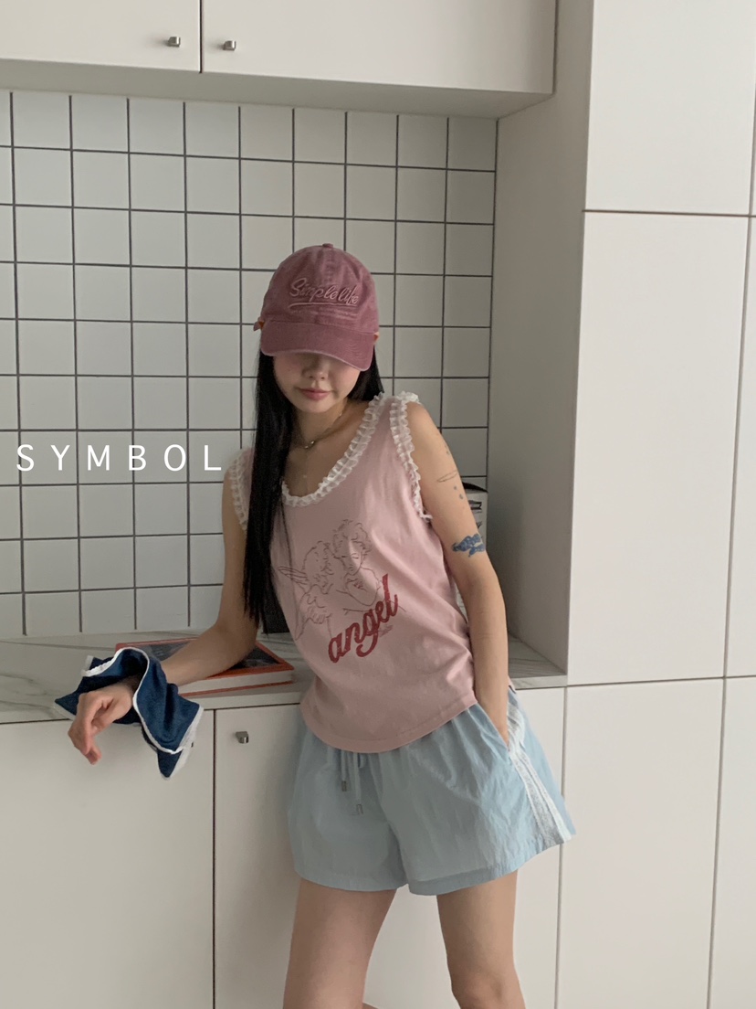 SYMBOL韓國直郵㊣東大門實拍女裝新款時尚熱賣休閑吊帶背心SYMBOL吊帶/背心