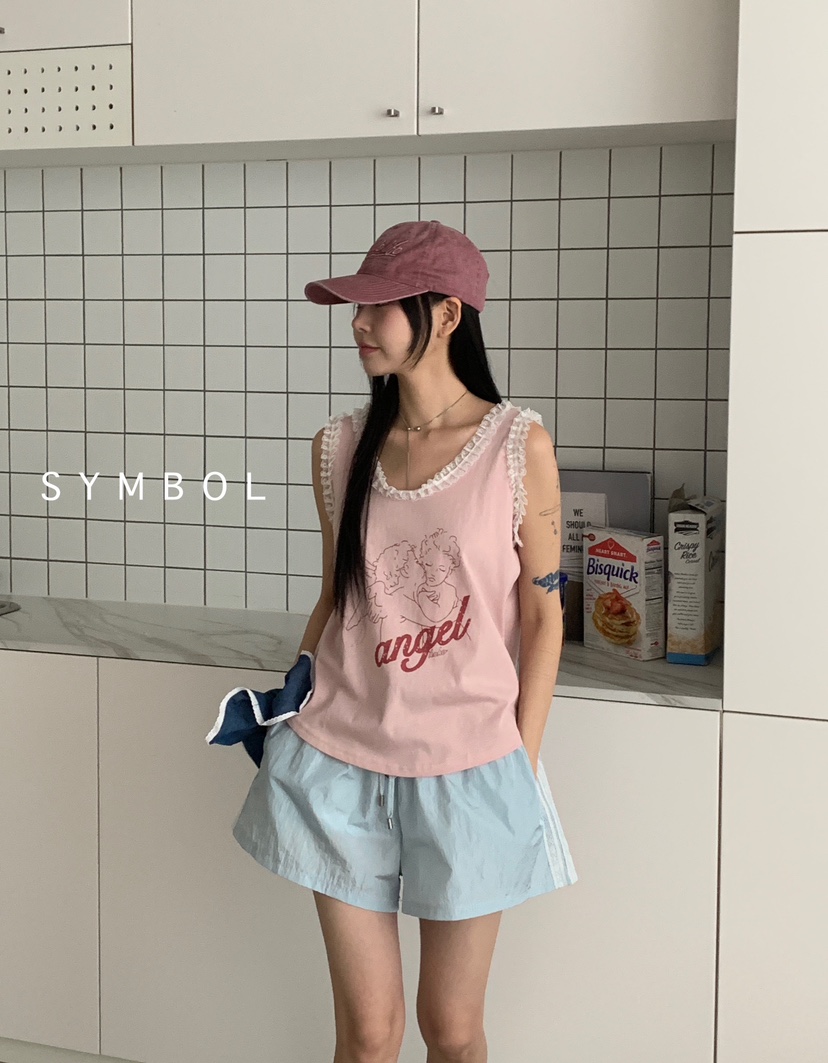 SYMBOL韓國直郵㊣東大門實拍女裝新款時尚熱賣休閑吊帶背心SYMBOL吊帶/背心