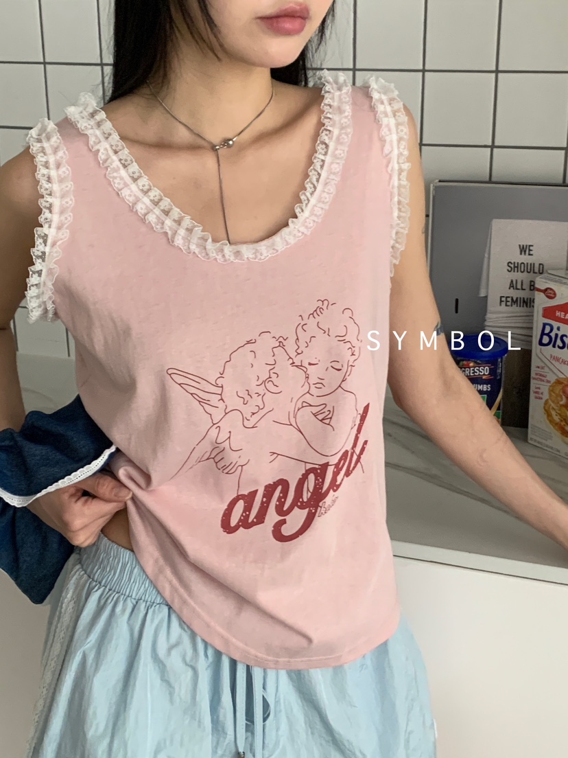 SYMBOL韓國直郵㊣東大門實拍女裝新款時尚熱賣休閑吊帶背心SYMBOL吊帶/背心