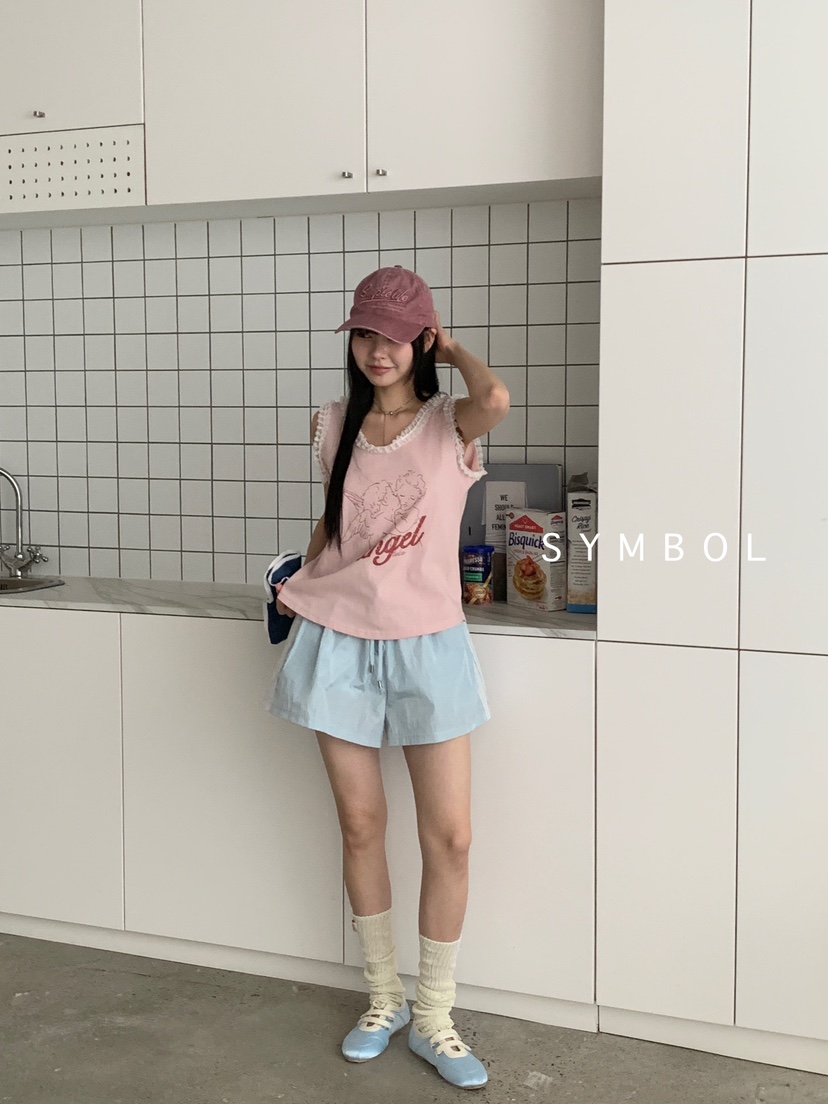 SYMBOL韓國直郵㊣東大門實拍女裝新款時尚熱賣休閑吊帶背心SYMBOL吊帶/背心