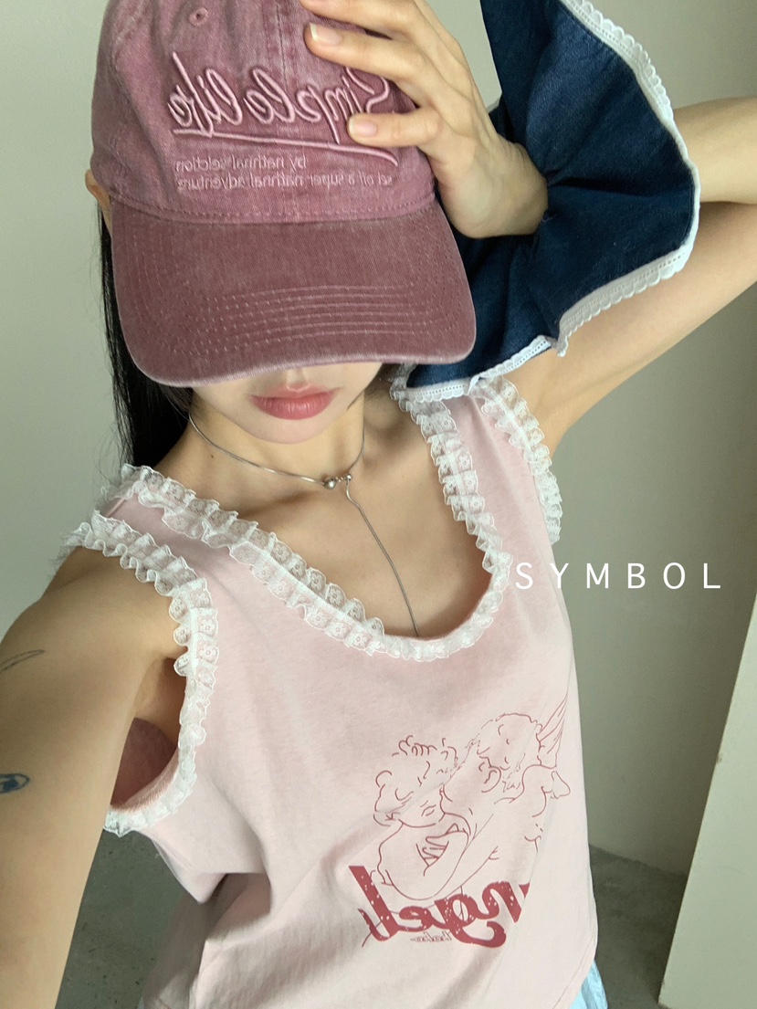 SYMBOL韓國直郵㊣東大門實拍女裝新款時尚熱賣休閑吊帶背心SYMBOL吊帶/背心