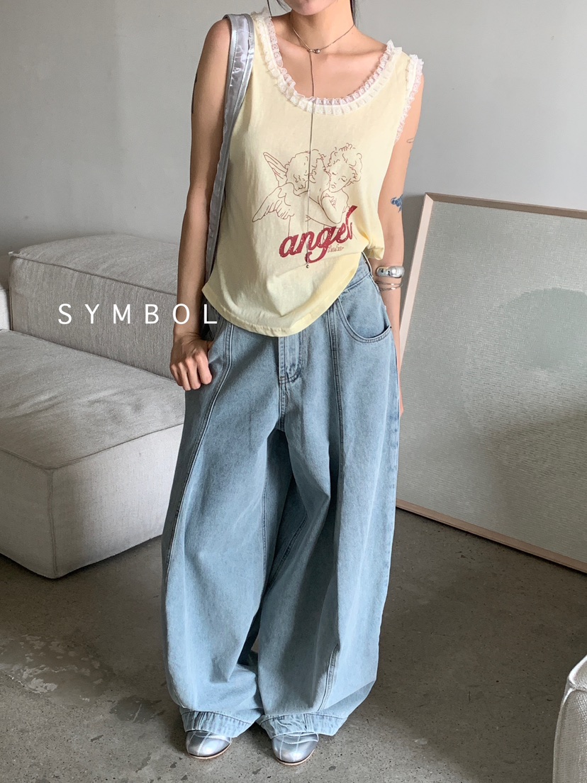 SYMBOL韓國直郵㊣東大門實拍女裝新款時尚熱賣休閑吊帶背心SYMBOL吊帶/背心