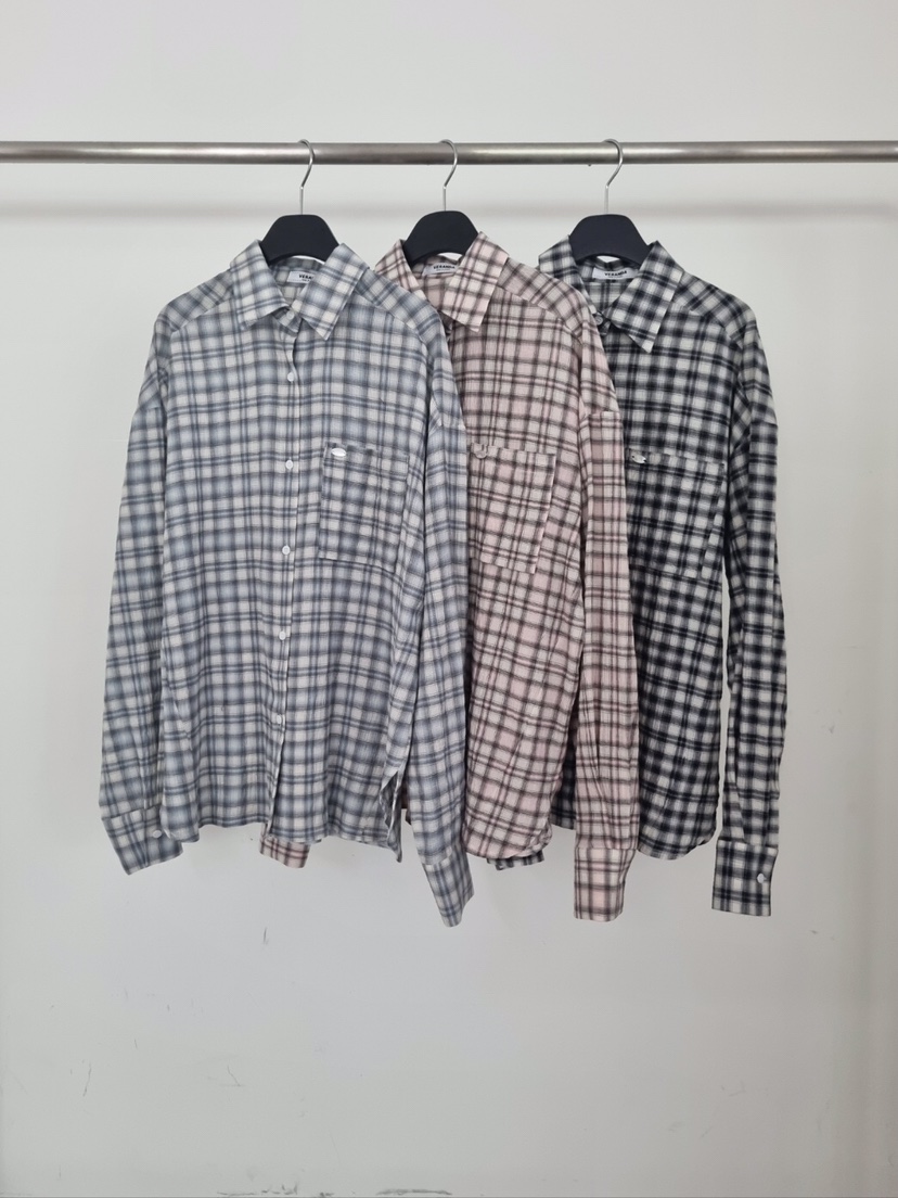 VERANDA直郵韓國代購㊣女裝新品休閑25春夏時尚襯衫蕾絲衫格紋VERANDA襯衫/蕾絲衫