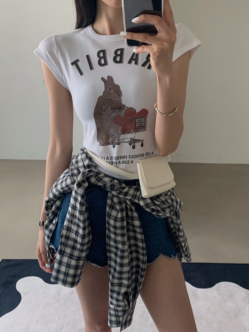 VERANDA直郵韓國代購㊣女裝新品休閑25春夏時尚襯衫蕾絲衫格紋VERANDA襯衫/蕾絲衫