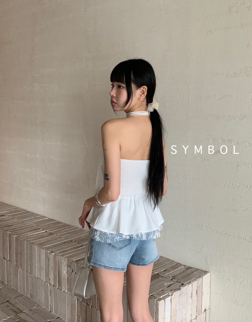 SYMBOL韓國直郵㊣女裝新款推薦熱賣25春夏人氣吊帶背心刺繡SYMBOL吊帶/背心