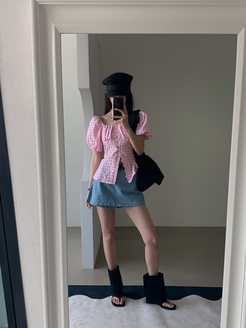 VERANDA韓國㊣直郵東大門代購女裝新品休閑25春夏襯衫蕾絲衫VERANDA襯衫/蕾絲衫
