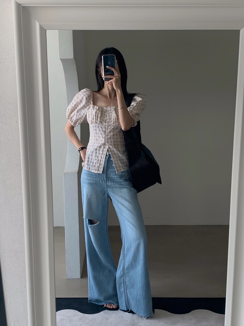 VERANDA韓國㊣直郵東大門代購女裝新品休閑25春夏襯衫蕾絲衫VERANDA襯衫/蕾絲衫