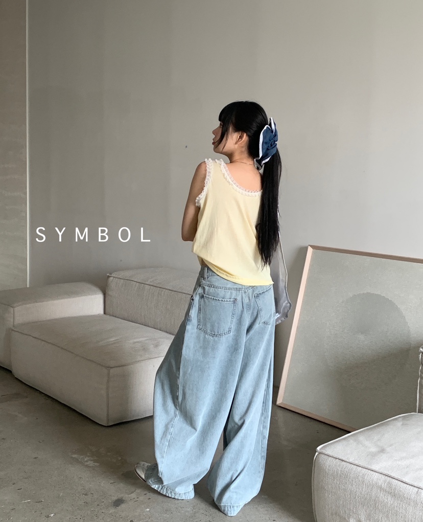 SYMBOL直郵韓國代購㊣女裝新款推薦人氣休閑時尚25春夏牛仔褲SYMBOL牛仔褲