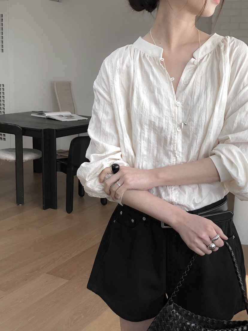 LE BUTTER韓國直郵㊣東大門實拍女裝新品休閑人氣襯衫蕾絲衫LE BUTTER襯衫/蕾絲衫