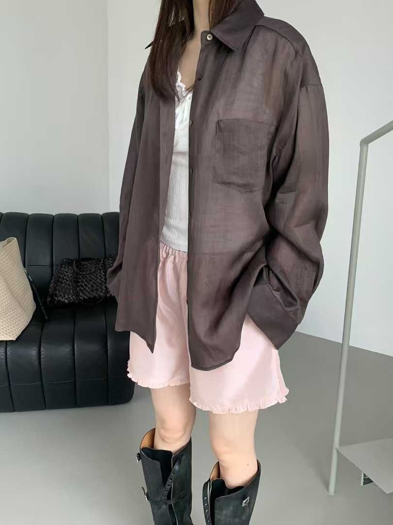 TAF韓國代購女士新款25春夏熱賣休閑時尚真品職業短褲荷葉邊TAF短褲