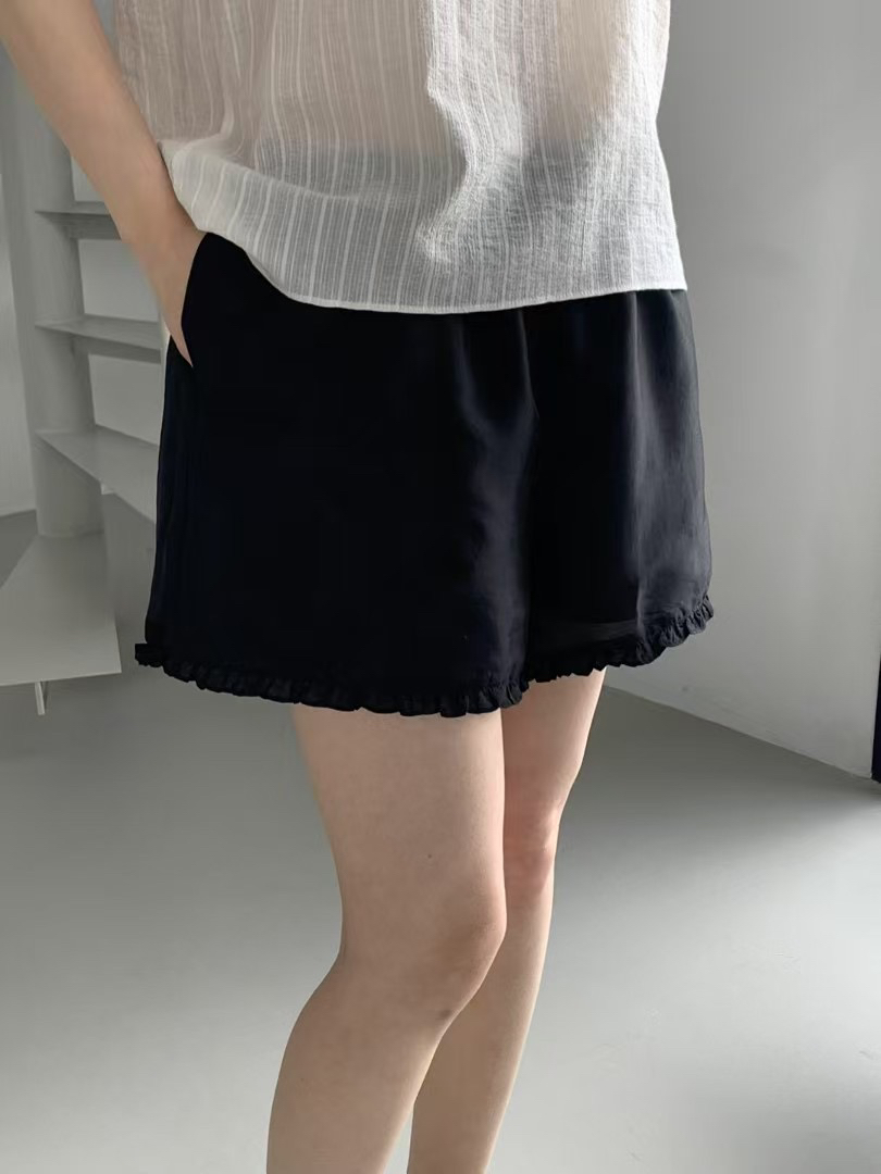 TAF韓國代購女士新款25春夏熱賣休閑時尚真品職業短褲荷葉邊TAF短褲