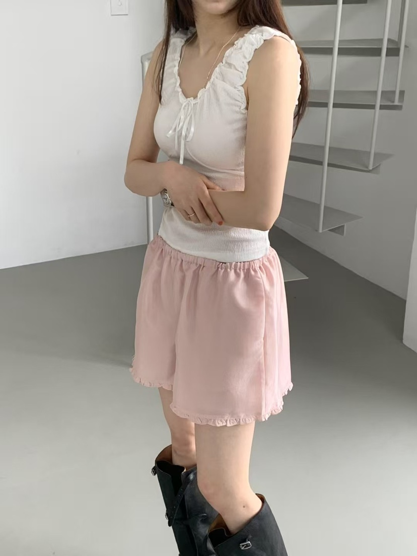TAF東大門實拍女士新品職業真品25春夏人氣熱賣吊帶背心荷葉邊TAF吊帶/背心