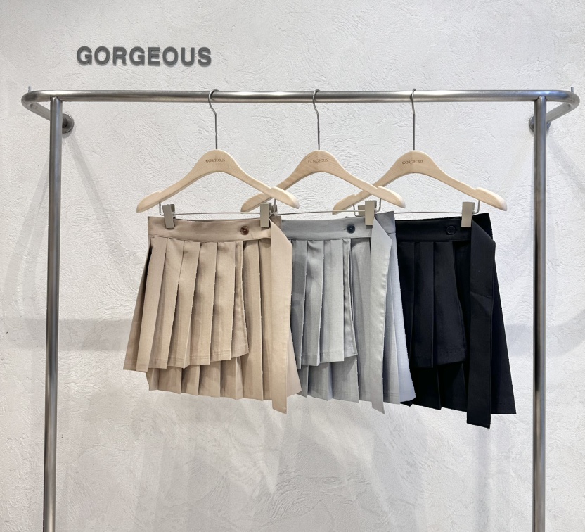 GORGEOUS東大門代購女士新款時尚人氣真品熱賣職業短裙褶皺GORGEOUS短裙