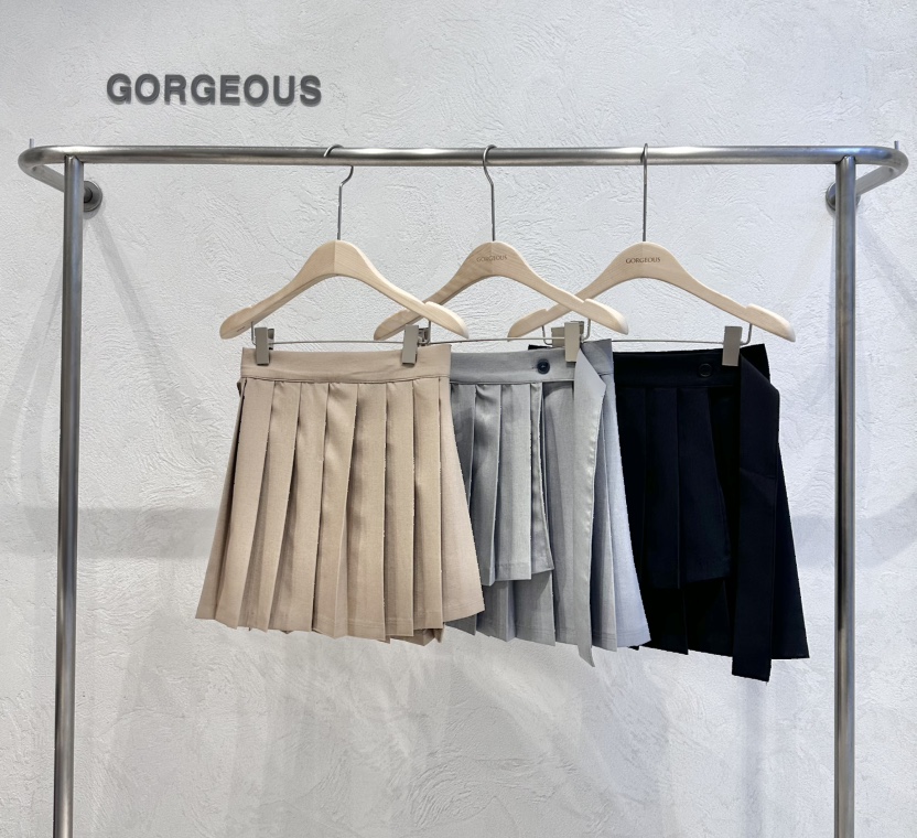 GORGEOUS東大門代購女士新款時尚人氣真品熱賣職業短裙褶皺GORGEOUS短裙