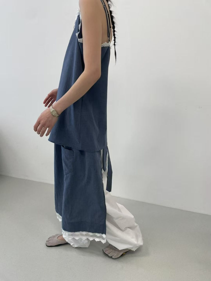 MINIMUZE韓國直郵㊣東大門實拍女裝新品休閑推薦長裙口袋蕾絲MINIMUZE長裙