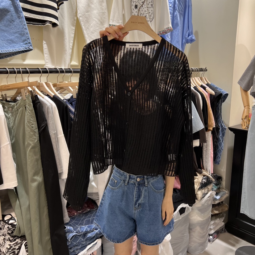 DAISY DRESS韓國直郵㊣女裝新品熱賣人氣休閑25春夏針織衫透視DAISY DRESS針織衫圖色2