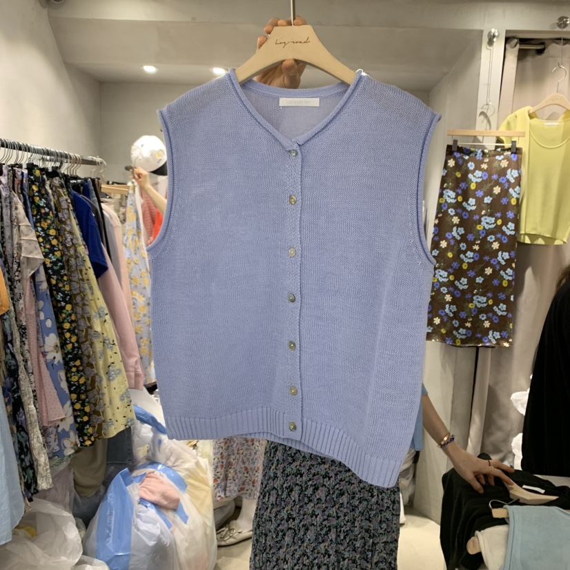 LOGROAD韓國直郵㊣東大門實拍女裝新品推薦時尚25春夏人氣馬甲LOG ROAD馬甲圖色4