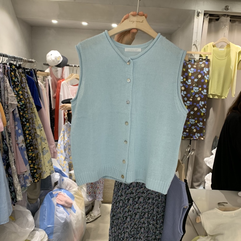 LOGROAD韓國直郵㊣東大門實拍女裝新品推薦時尚25春夏人氣馬甲LOG ROAD馬甲圖色5