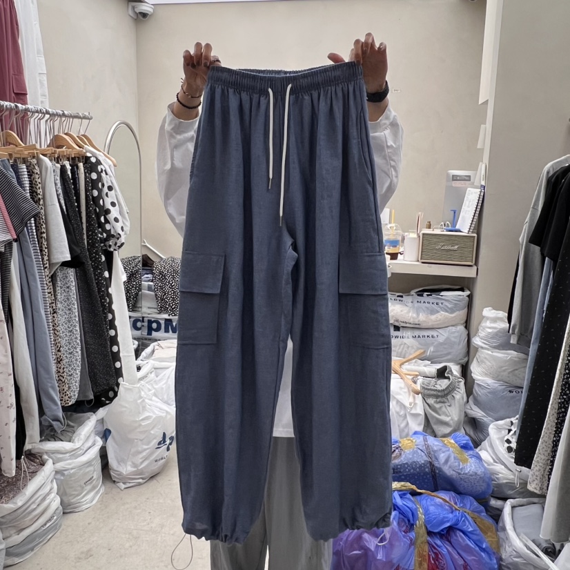 BREEZE直郵韓國代購㊣女裝新品人氣熱賣休閑休閑褲工裝褲亞麻BREEZE休閑褲圖色3