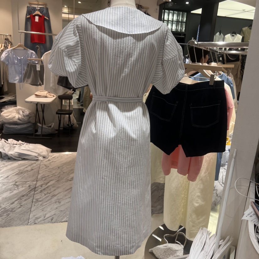 FRILL韓國直郵㊣女裝新品推薦時尚休閑人氣熱賣連衣裙含腰帶FRILL連衣裙