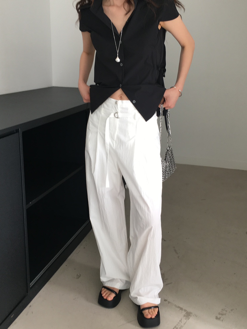 MONDAYMORING東大門代購女士新款25春夏人氣熱賣休閑褲含腰帶MONDAYMORING休閑褲