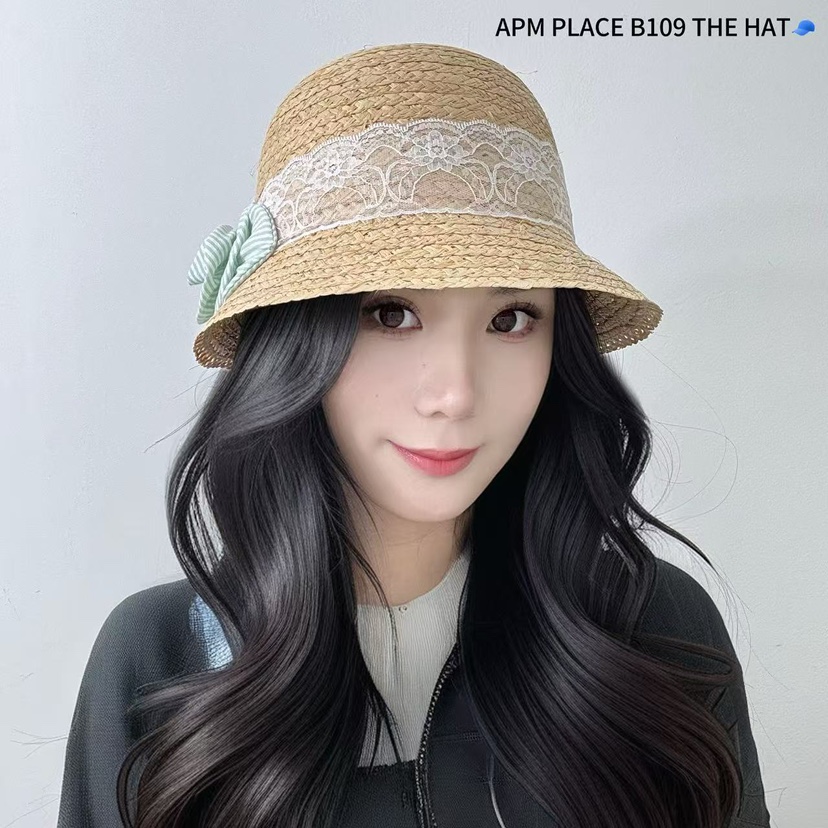 THE HAT-P韓國直郵女士新款25春夏職業熱賣推薦帽子蕾絲花THE HAT帽子圖色2