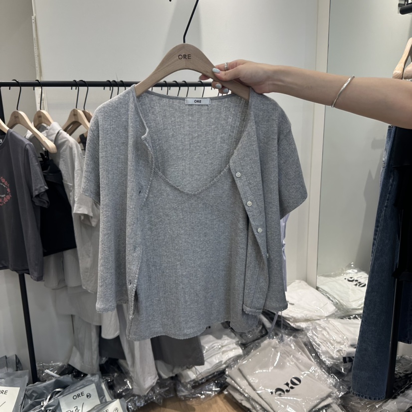 ORE-P東大門代購女裝新品休閑熱賣真品人氣套裝兩件套開衫ORE套裝圖色2