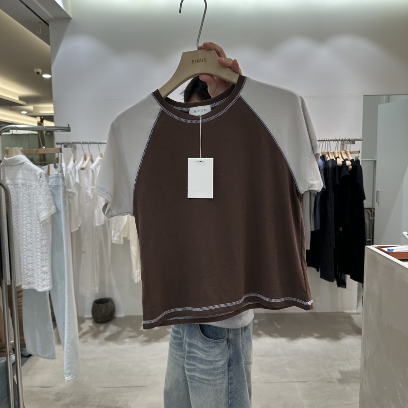 BINUS東大門代購女士新品職業人氣熱賣時尚25春夏真品推薦T恤BINUST恤圖色2
