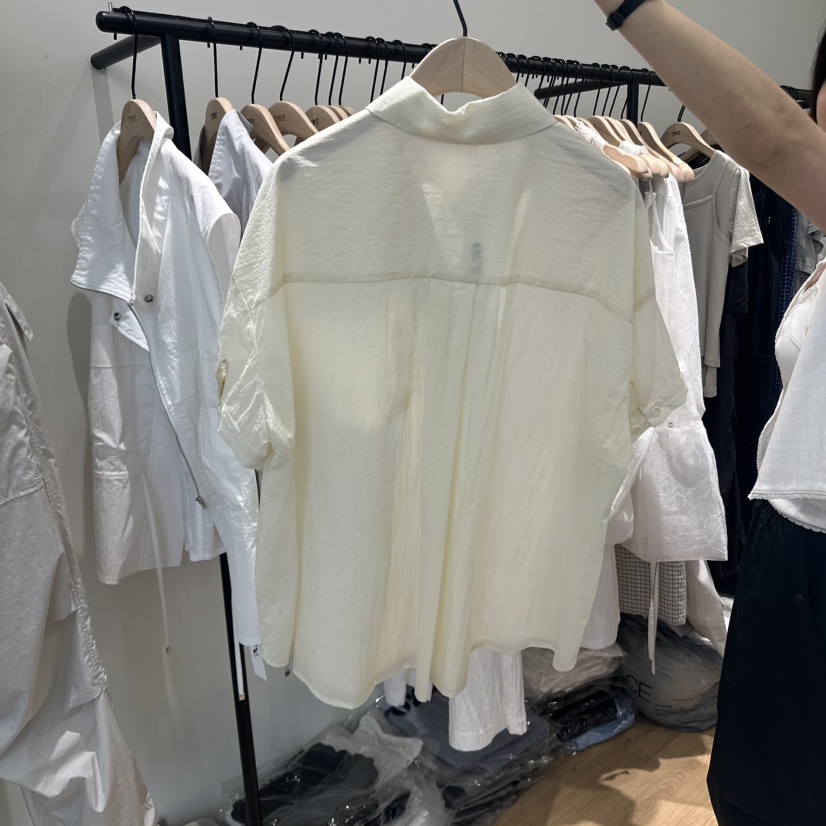 ORE-P東大門代購女士新品休閑真品25春夏時尚職業襯衫蕾絲衫ORE襯衫/蕾絲衫