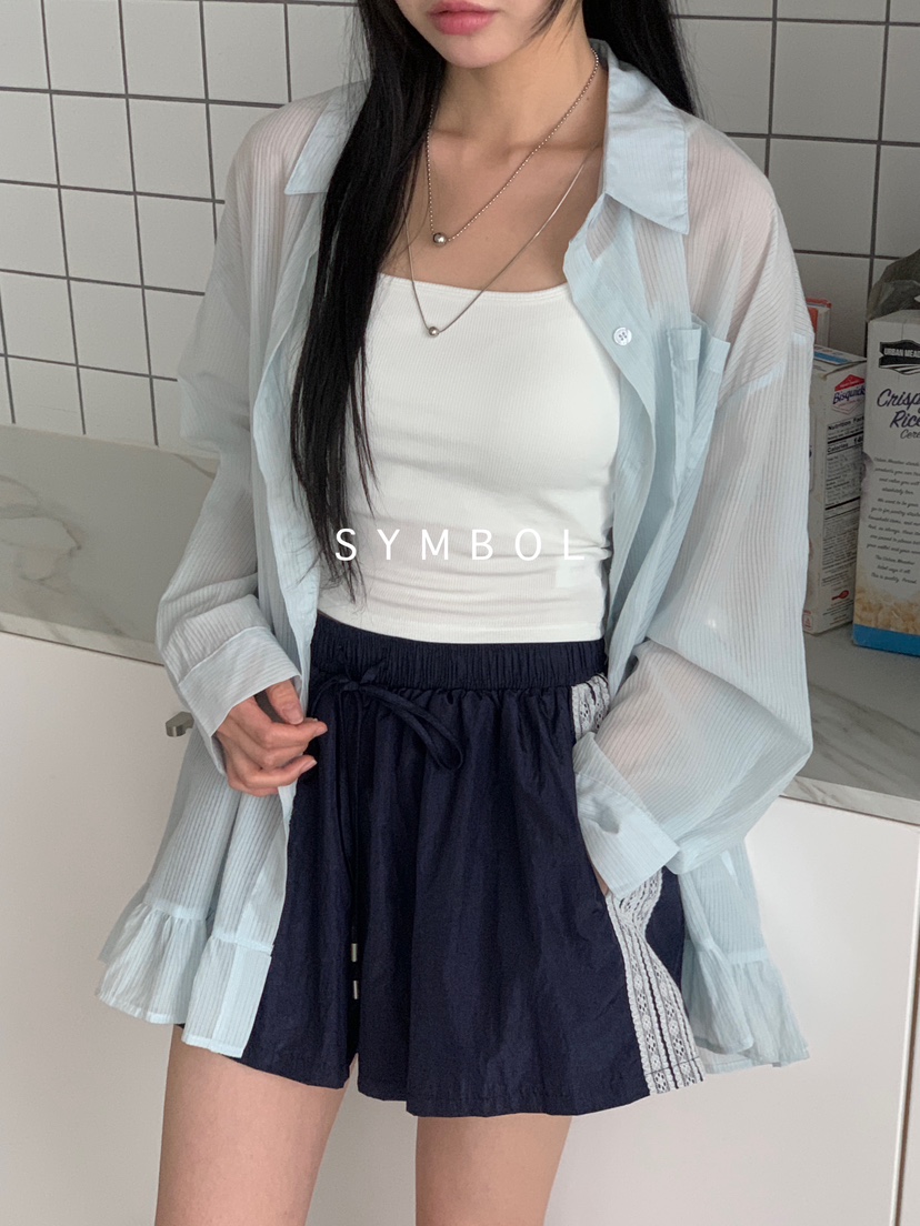 SYMBOL韓國直郵㊣東大門實拍女裝新款25春夏熱賣襯衫蕾絲衫SYMBOL襯衫/蕾絲衫