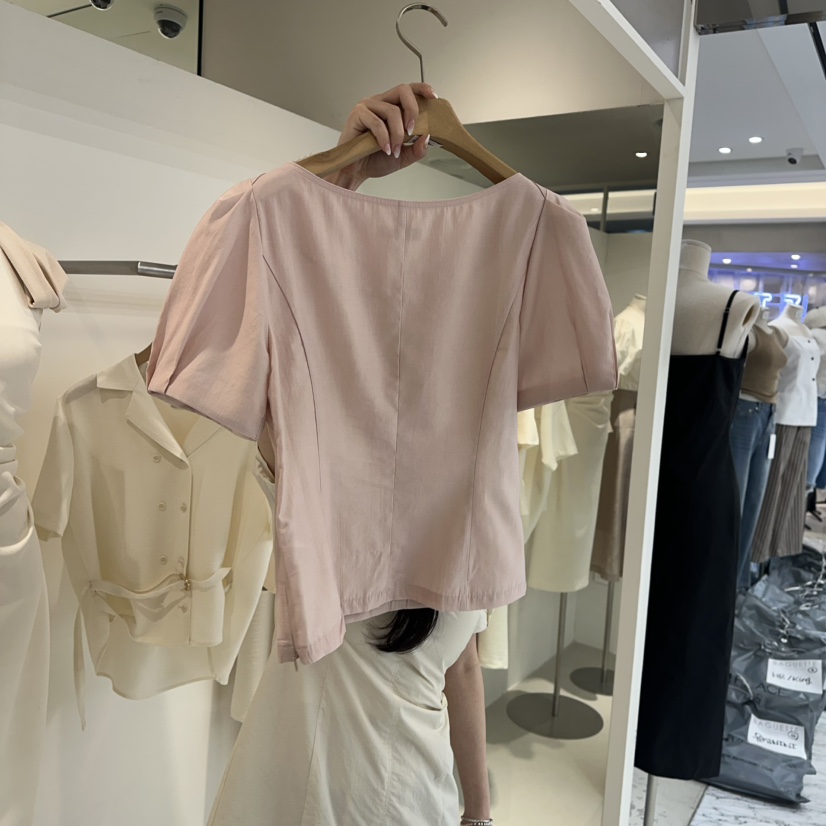 MER東大門實拍女裝新品人氣推薦25春夏時尚真品熱賣襯衫蕾絲衫MER/ANGELO BIANCO襯衫/蕾絲衫
