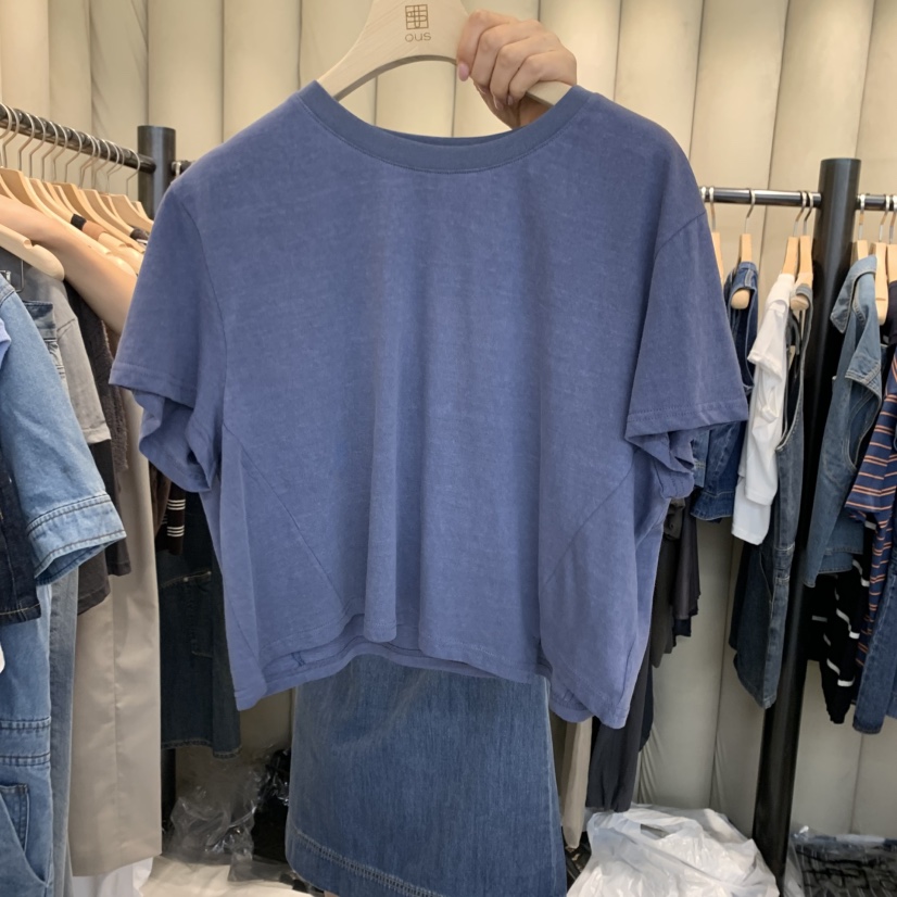 OUS/INCH-L韓國直郵女裝新款時尚休閑真品25春夏熱賣推薦T恤OUS/INCHT恤圖色2