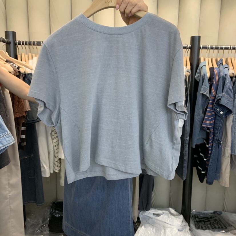 OUS/INCH-L韓國直郵女裝新款時尚休閑真品25春夏熱賣推薦T恤OUS/INCHT恤圖色3