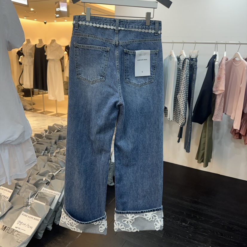 AIME HOPE MAKE東大門代購女裝新品推薦休閑職業人氣牛仔褲AIME HOPE MAKE牛仔褲
