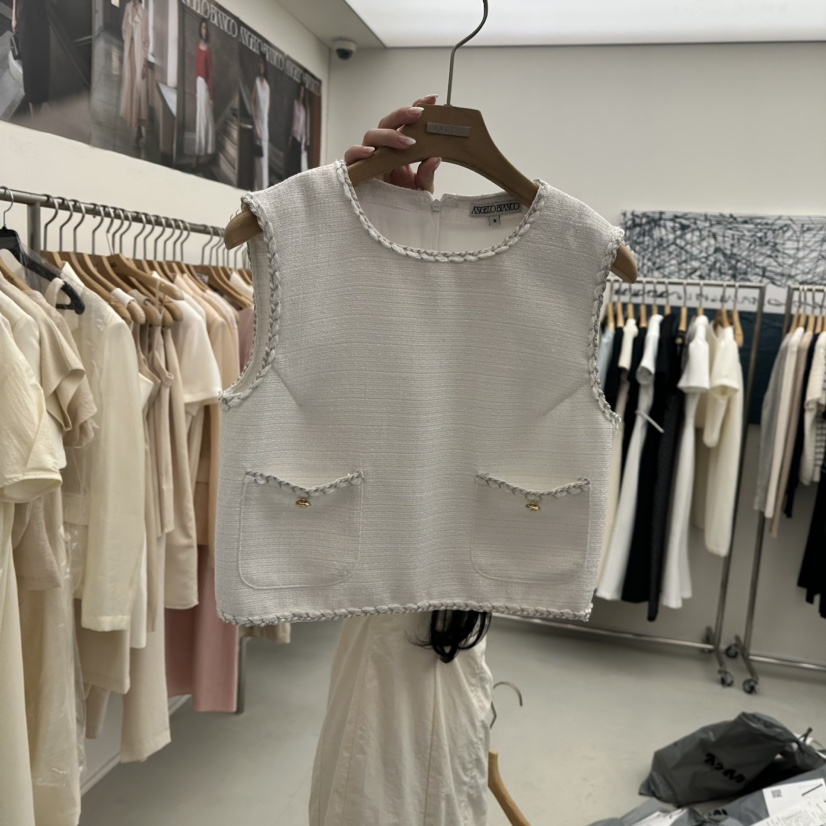 MER東大門實拍女裝新品休閑熱賣25春夏時尚真品推薦人氣馬甲MER/ANGELO BIANCO馬甲圖色1