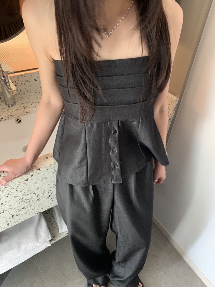 BADCALM韓國直郵女士新品真品休閑人氣25春夏職業推薦吊帶背心BADCALM吊帶/背心