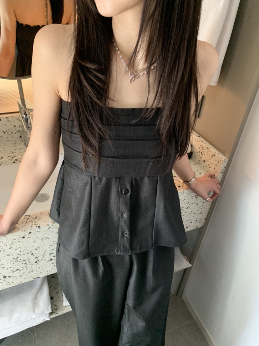 BADCALM韓國直郵女士新品真品休閑人氣25春夏職業推薦吊帶背心BADCALM吊帶/背心圖色2