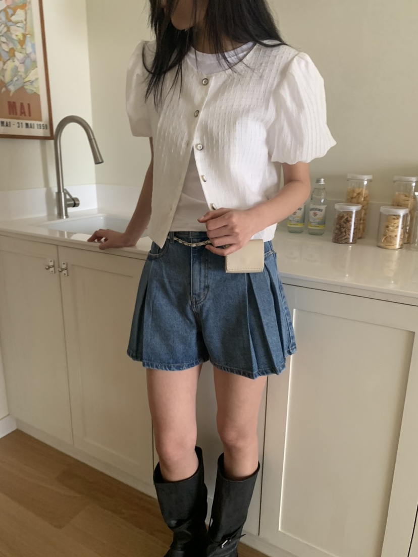 BADCALM東大門直郵女裝新款時尚人氣推薦襯衫蕾絲衫格紋透視BADCALM襯衫/蕾絲衫