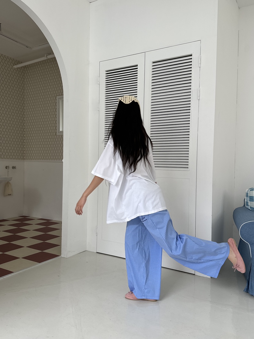 MAISONDEGLORY韓國直郵女士新款真品職業時尚人氣休閑褲條紋MAISON DE GLORY休閑褲