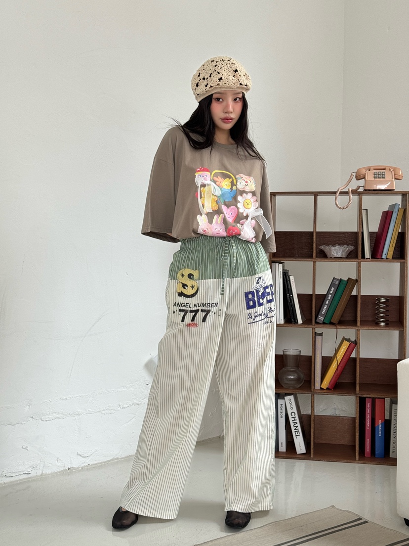 MAISONDEGLORY韓國直郵女士新款真品職業時尚人氣休閑褲條紋MAISON DE GLORY休閑褲