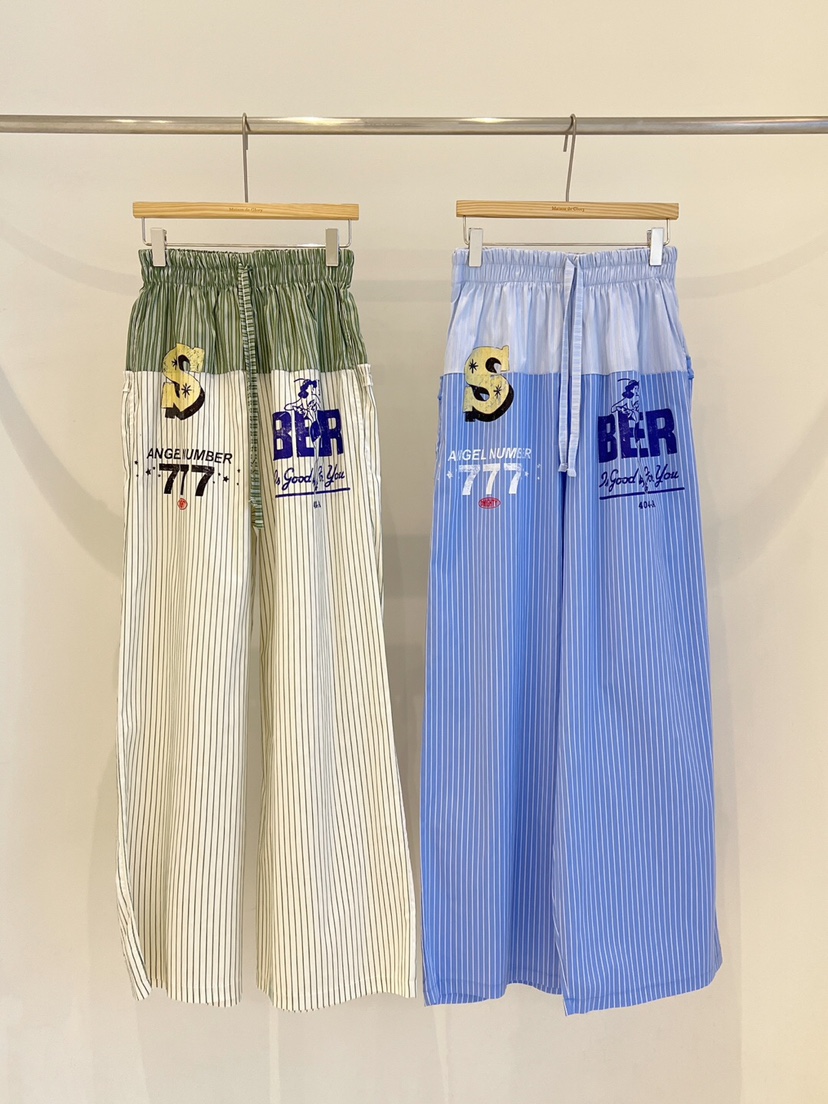MAISONDEGLORY韓國直郵女士新款真品職業時尚人氣休閑褲條紋MAISON DE GLORY休閑褲