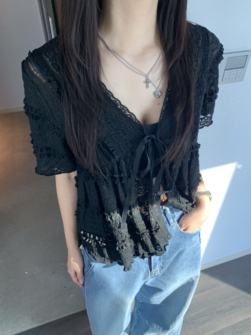 BADCALM東大門直郵女士新品熱賣職業人氣襯衫蕾絲衫蕾絲開衫BADCALM襯衫/蕾絲衫