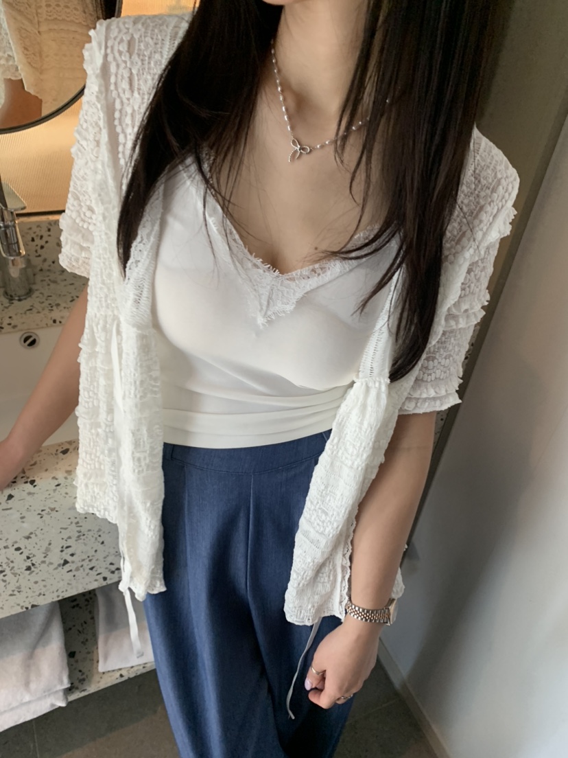 BADCALM東大門直郵女士新品熱賣職業人氣襯衫蕾絲衫蕾絲開衫BADCALM襯衫/蕾絲衫