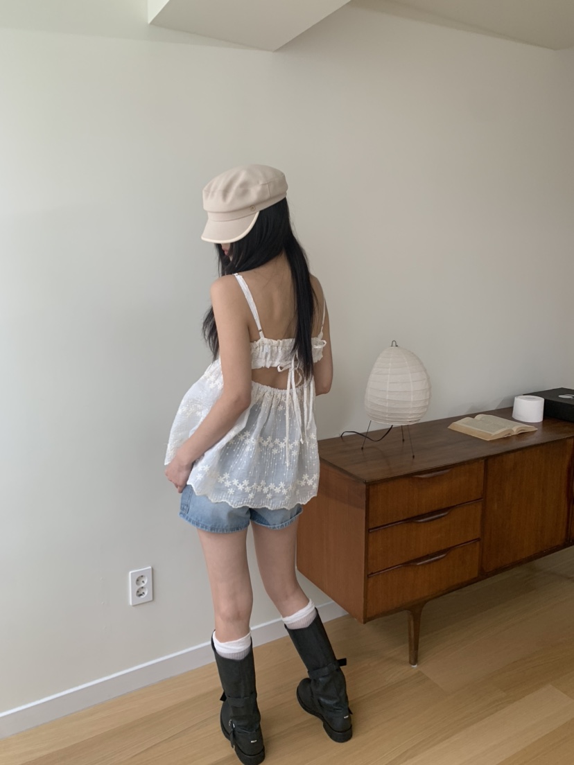 BADCALM韓國直郵女裝新品職業休閑真品熱賣時尚吊帶背心蕾絲BADCALM吊帶/背心