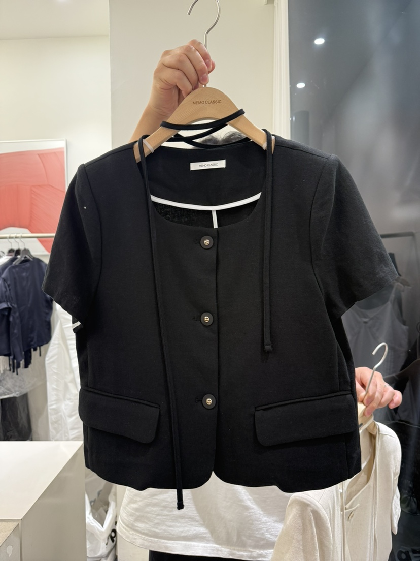 MEMO CLASSIC韓國代購女士新品25春夏人氣時尚真品夾克亞麻MEMO CLASSIC夾克圖色2