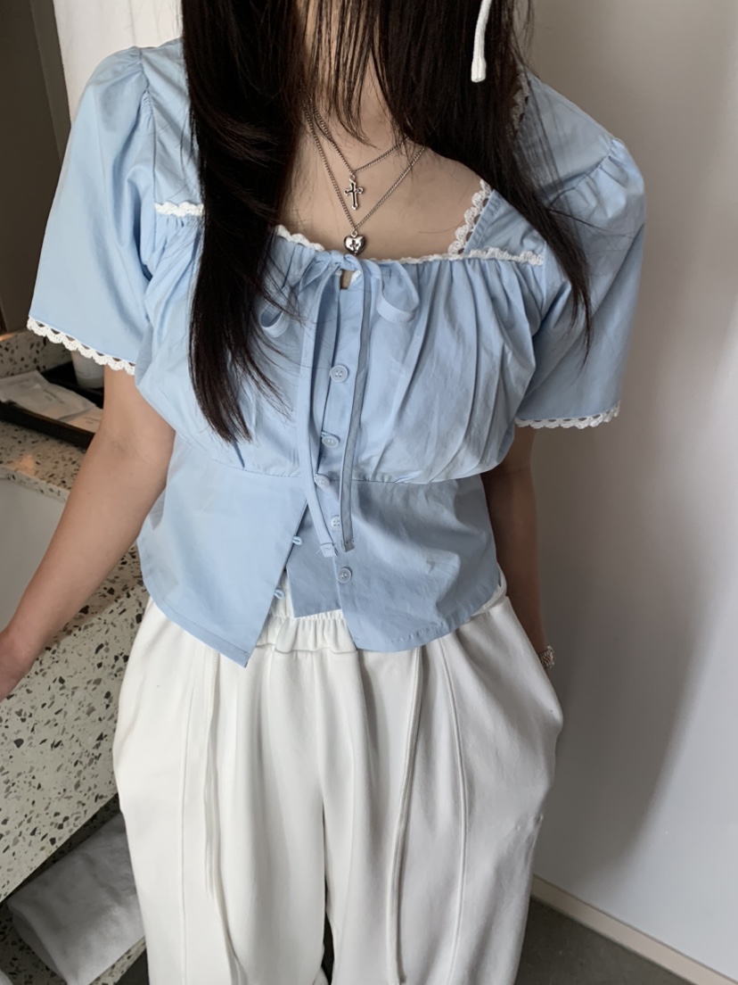 BADCALM韓國代購女裝新品休閑職業熱賣推薦人氣真品襯衫蕾絲衫BADCALM襯衫/蕾絲衫圖色2
