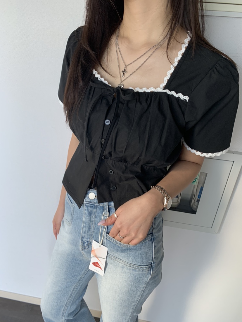 BADCALM韓國代購女裝新品休閑職業熱賣推薦人氣真品襯衫蕾絲衫BADCALM襯衫/蕾絲衫圖色3