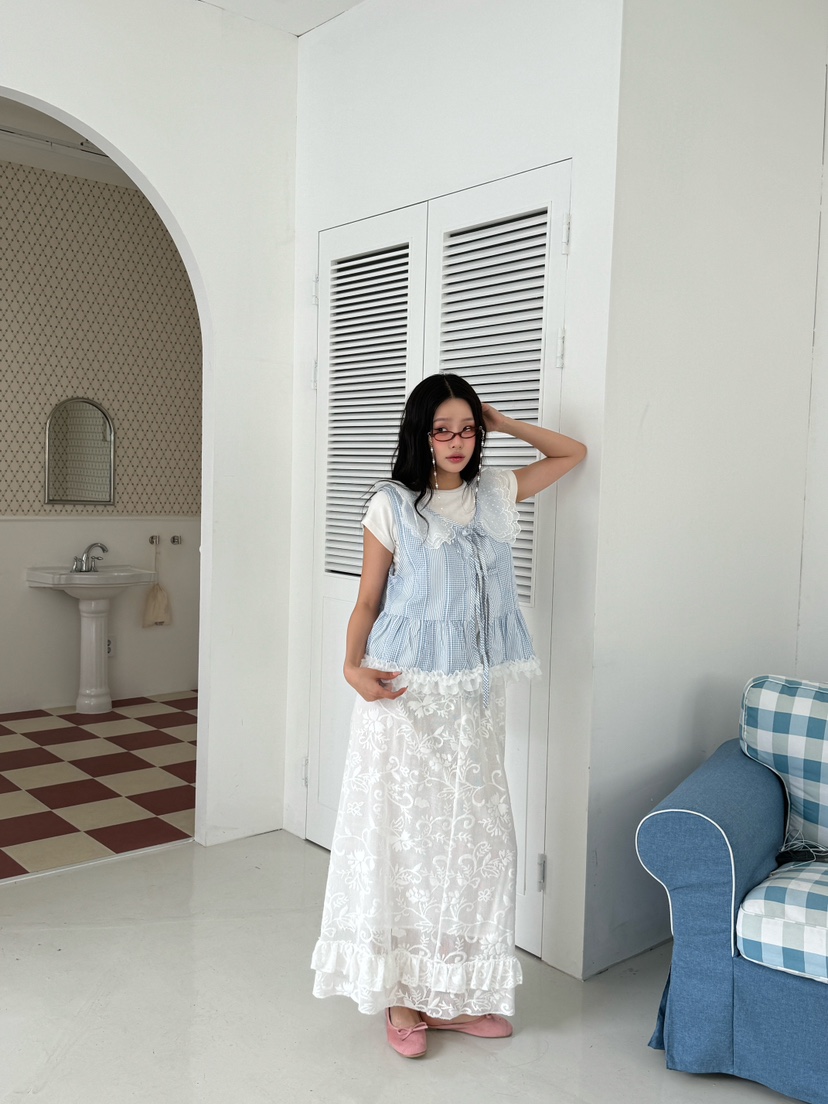 MAISONDEGLORY東大門實拍女裝新品真品時尚人氣休閑馬甲格紋MAISON DE GLORY馬甲