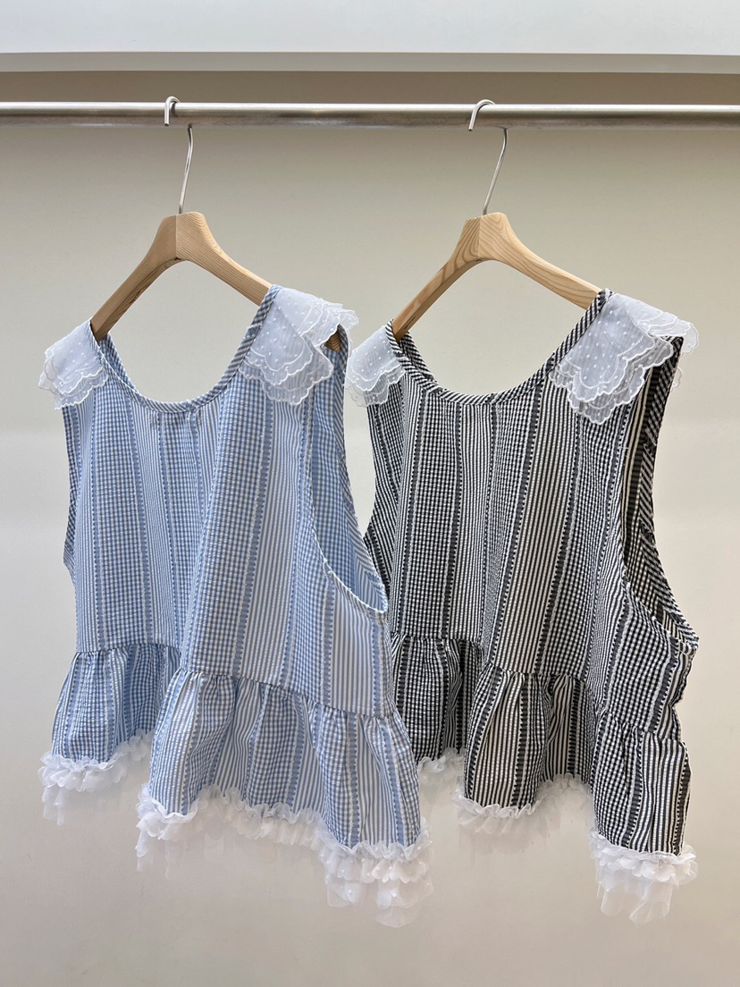 MAISONDEGLORY東大門實拍女裝新品真品時尚人氣休閑馬甲格紋MAISON DE GLORY馬甲