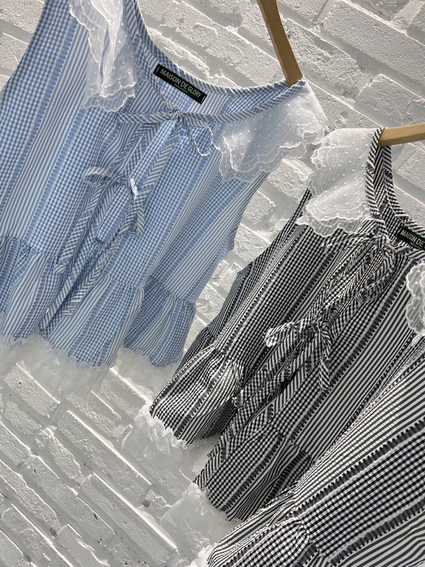MAISONDEGLORY東大門實拍女裝新品真品時尚人氣休閑馬甲格紋MAISON DE GLORY馬甲